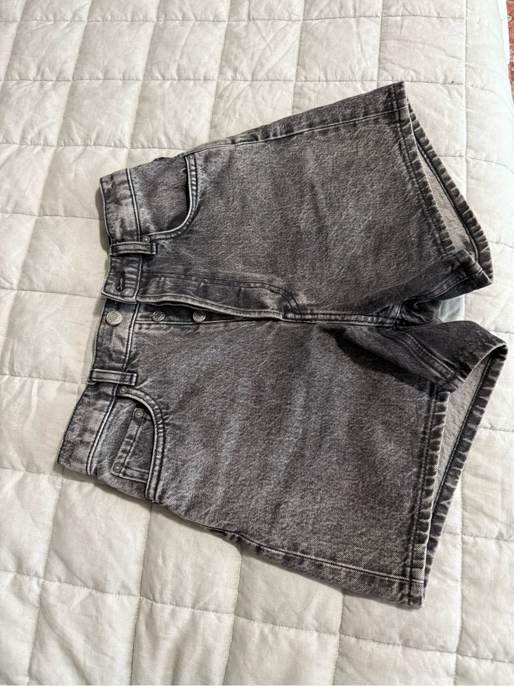 & Other Stories Washed Dark Grey Denim  A-line Shorts